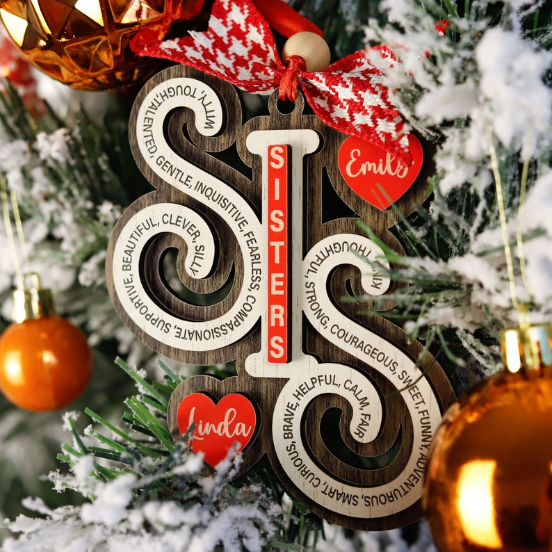 Sisters Definition Custom Siblings Ornament, Long Distance Sisters