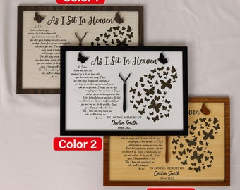 thumbnail image 2 of As I Sit In Heaven - Personalized Memorial Acrylic Plaque, Memorial Pl Memorial Plaque Remembrance Memorial Sympathy Gift 2 of 14