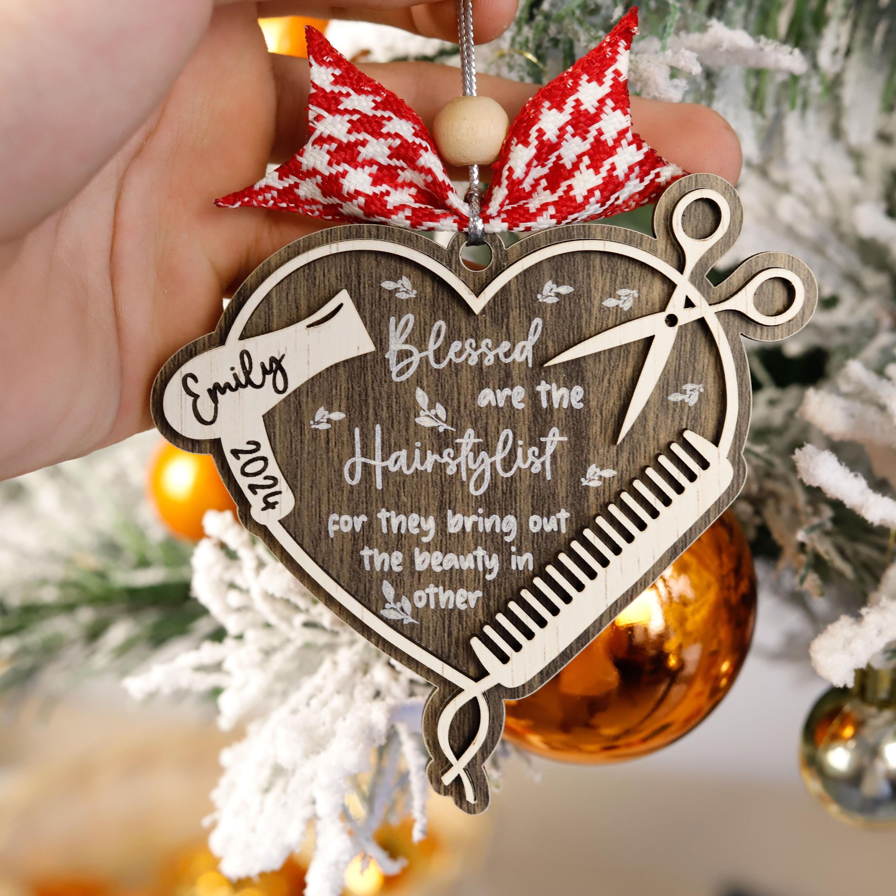 ♡ Scissor, Comb and Hair Dryer Heart-shaped Ornament, Gift for
