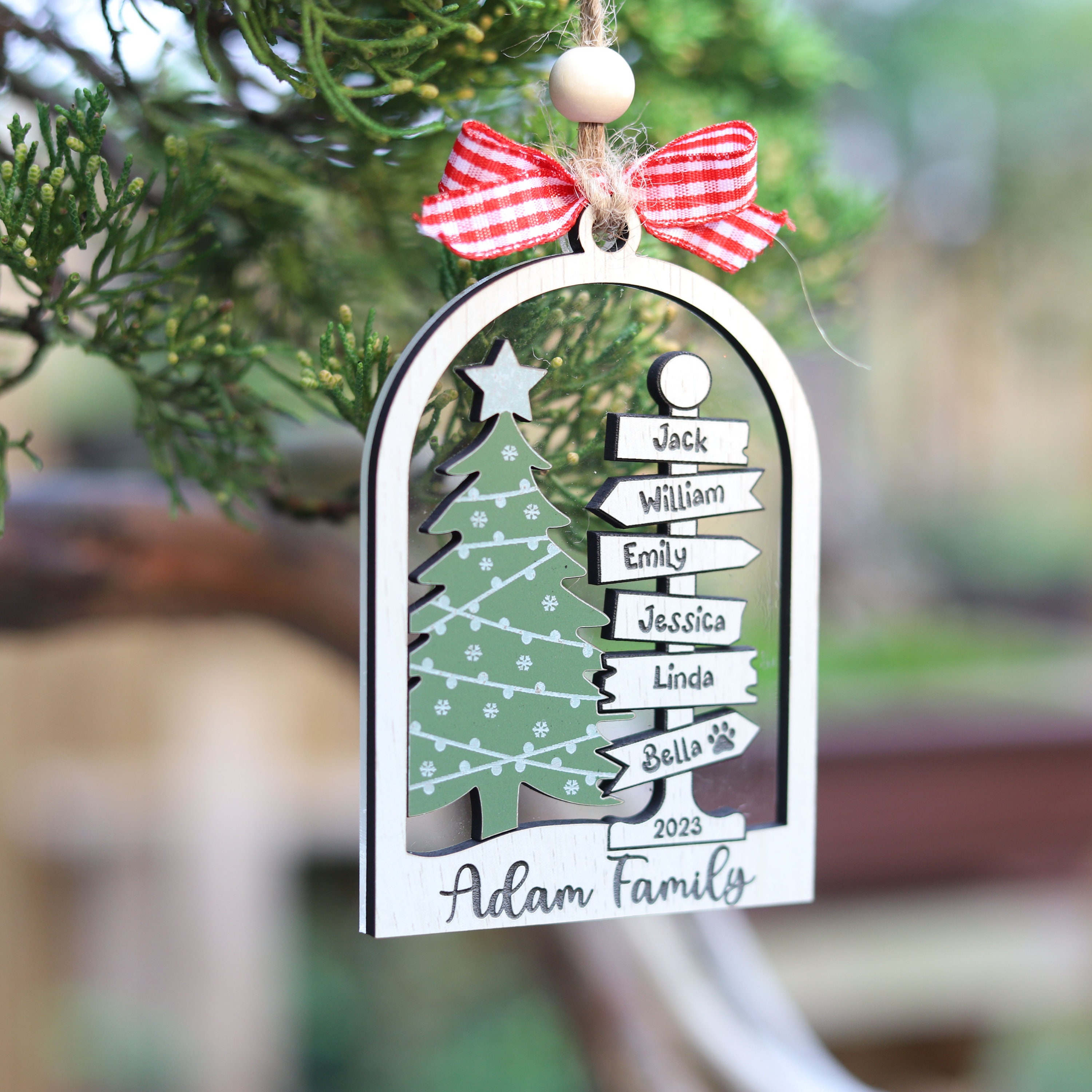 North Pole Personalized Family Ornament, Family Name Christmas Ornament ...
