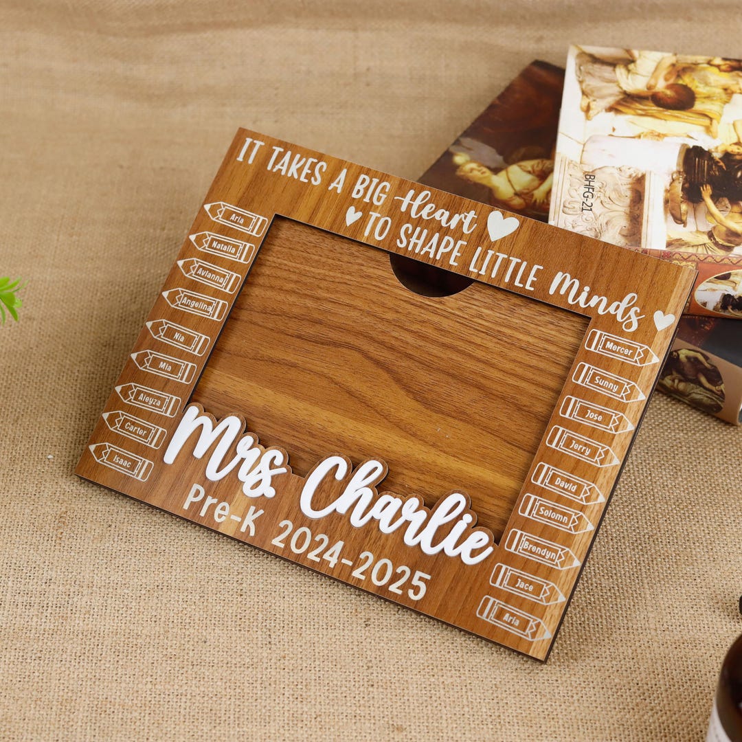 Personalized Class List Name Photo Frame, Custom Photo Teacher Thank ...