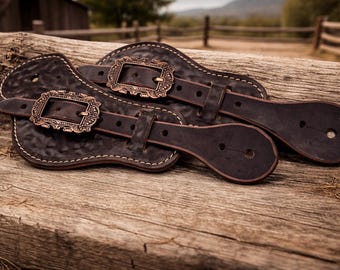 Correas de espuelas de cuero hechas a mano