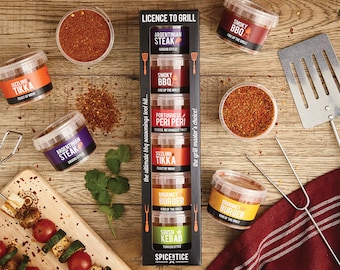 BBQ Spice Rub Gift Set for Dad – 6 Global Flavours | Father's Day Grill Master Gift | Barbecue Seasoning Kit for Him
