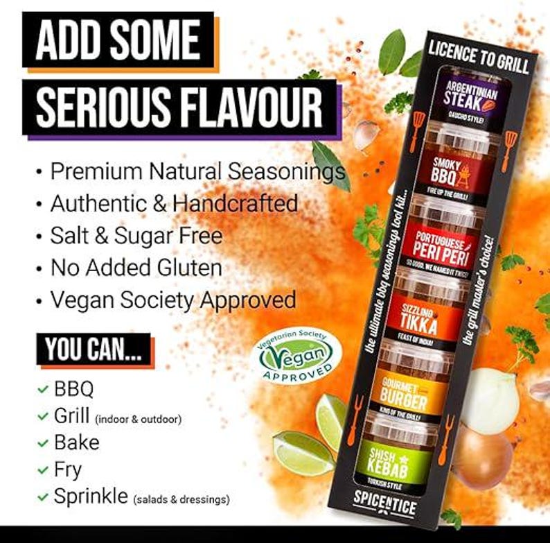 BBQ Spice Rub Gift Set – 6 Global Flavours, Grill Master Seasoning Kit image 2