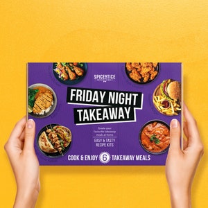 Friday Night Takeaway Gewürzbox - Kochen Sie Ihre Lieblingsgerichte zum Mitnehmen zu Hause. Vegan freundlich, kein Zuckerzusatz. Geschenkbox mit kostenloser Personalisierung