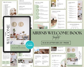 Airbnb Welcome Book Template, Editable Canva Welcome Guide, Air bnb House manual, Superhost eBook, Host signs, Signage, VRBO Vacation Rental
