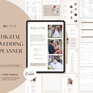 80+ Page Wedding Planner Printable| Digital Wedding Planner| Wedding Itinerary| Wedding Planning Book Template| Wedding Planning Checklist