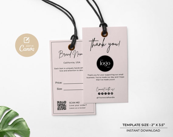 Editable Hang Tag Template, Price Tag Template, Washing Instructions,  Custom Clothing Tag, Printable Clothing Care Hang Tags, Business Tag  (Download Now) 