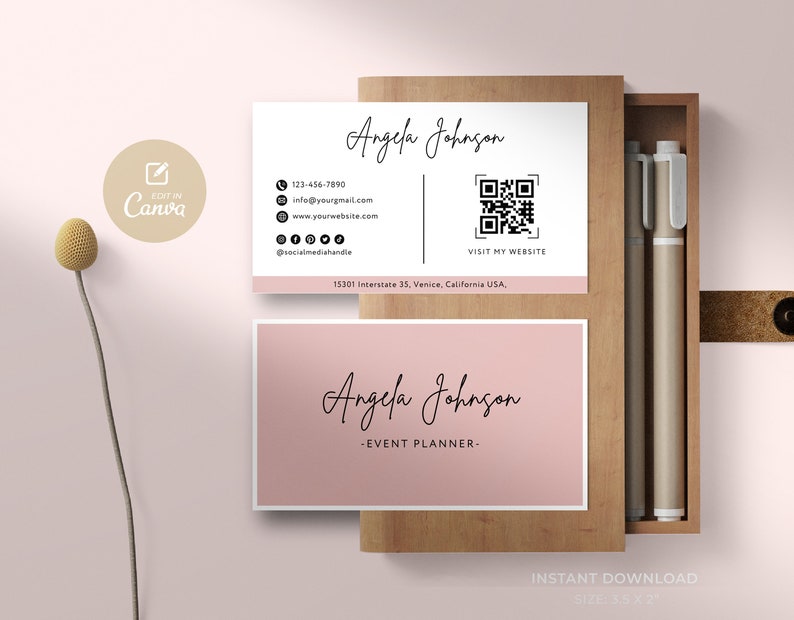 Business Card Template, Editable Business Card, Minimalist Business Cards, Printable Business Card, Modern Business Card, Boho Business