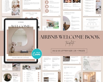 Airbnb Welcome Book Template | House Host Guide (Canva)