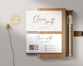 Printable Business Card Template: DIY Editable Canva Design (Digital Download)