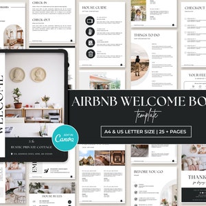 Sjabloon Airbnb-welkomstboek | Sjabloon handleiding gids huisgastheer | Airbnb-huisgids Canva | Airbnb-gids | VRBO-gastenboek