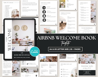 Airbnb Welcome Book Template | House Guide Canva (Digital Download)