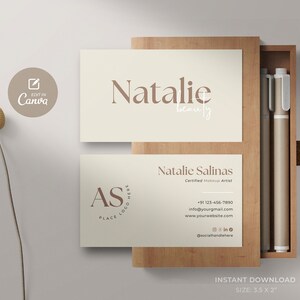 Druckbare Visitenkartenvorlage, Visitenkartenvorlage QR Code, Sofort Download, DIY Visitenkarte, bearbeitbare Karte, Canva Vorlage