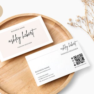 Druckbare Visitenkarte Vorlage, Visitenkarte Vorlage QR Code, Sofortiger Download, DIY Visitenkarte, Bearbeitbare Karte, Canva Vorlage