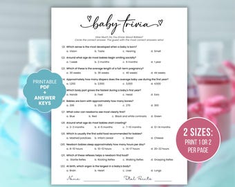 Juego de preguntas y respuestas para baby shower, preguntas imprimibles para baby shower, cuestionario sobre bebés, juego para baby shower de parejas, actividad para fiestas de género neutro