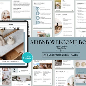 Airbnb Welcome Book Template | House Host Manual Guidebook Template | Airbnb House Guide Canva | Airbnb Guidebook | VRBO Guest Book