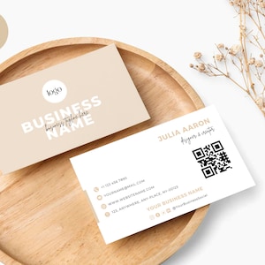 Druckbare Visitenkarte Vorlage, Visitenkarte Vorlage QR Code, Sofortiger Download, DIY Visitenkarte, Bearbeitbare Karte, Canva Vorlage