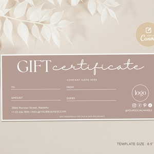 Modèle de certificat-cadeau Boho, carte-cadeau modifiable, carte-cadeau, certificat-cadeau imprimable bricolage, carte-cadeau pour petite entreprise