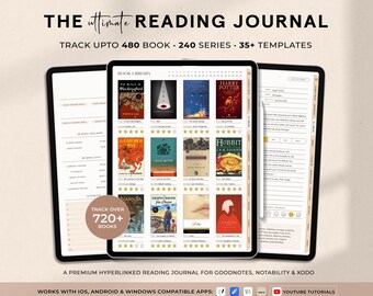 Digital Reading Journal: Boho Book Tracker for Goodnotes (iPad Compatible) (Digital Download)