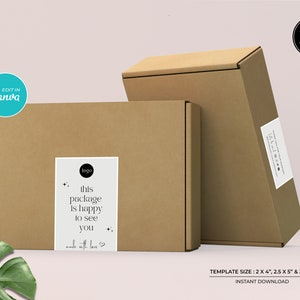 Editable Box Seal Label, Box Sticker Template, Order Packaging Sticker, Box Label Template, Printable Packaging Sticker, Shipping Label
