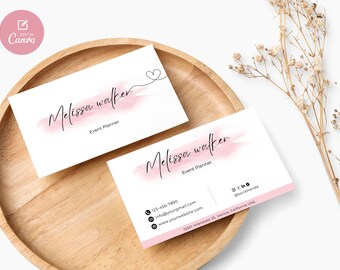 Minimalist Business Card Template, Editable Canva Design (Instant Download)