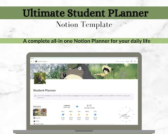 student planner notion template Notion Template|Student Planner|Academic Planner| School Planner for Student |Student Dashboard|All in One Notion Planner