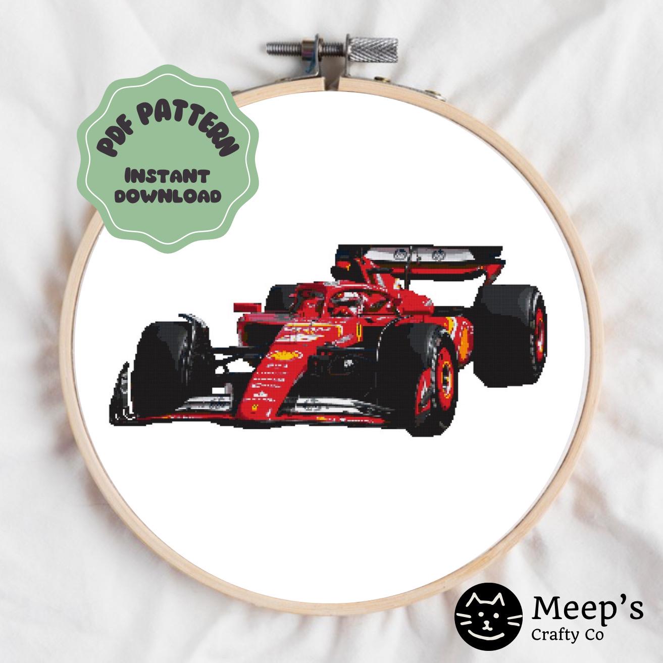 2024 Ferrari Formula 1 Racing Car Livery Cross Stitch Pattern