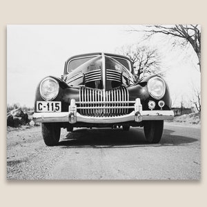 Chrysler 1939 Classic Car Black and White Photo, restored vintage photo taken in 1939 printed on museum grade fine art paper