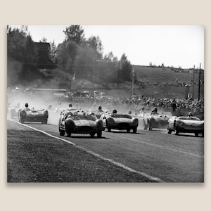 1959 Sports Car Race Start: Stirling Moss, Kanonloppet - Restored Photo Print