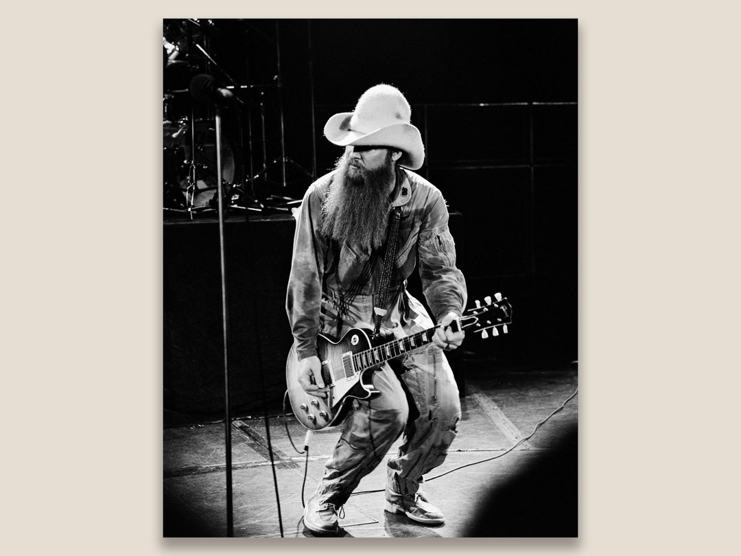 Billy Gibbons ZZ Top Concert Photo: Restored Vintage Print