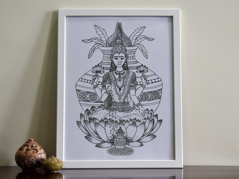Goddess Lakshmi devi art print image 1