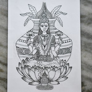 Goddess Lakshmi devi art print image 2