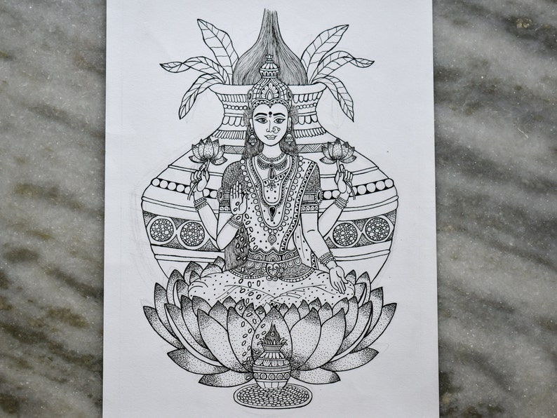 Goddess Lakshmi devi art print image 2