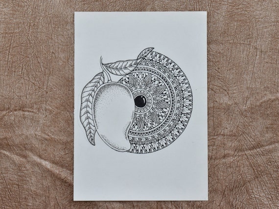 Mango Mandala Art Print Etsy