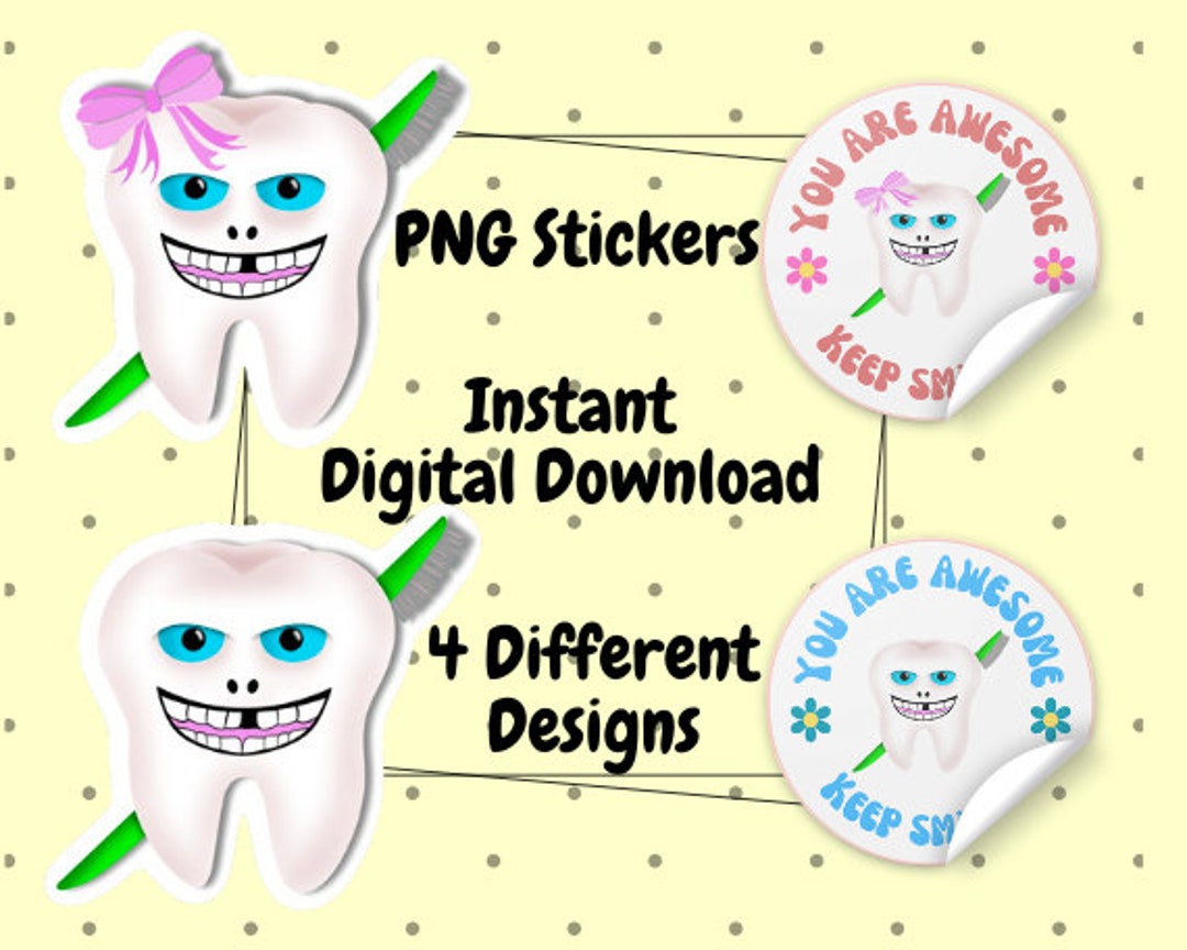Tooth Fairy PNG Sticker Designs, Dentist Decor (digital Download) - Etsy