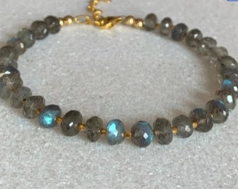 Labradorite bracelet / Labradorite stack bracelet / Labradorite jewellery / Gift for her, Mother's day gift, sterling silver or gold filled