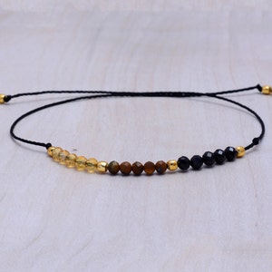 Citrine, Tiger Eye & Black Tourmaline Bracelet: Mental Clarity