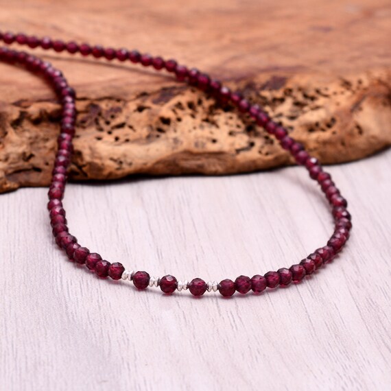 Red Garnet Necklace Bracelet Gemstone Beads Necklace AAA Garnet