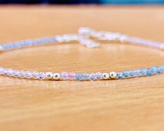 AAA Crystal Fertility Bracelet: Rose Quartz, Moonstone, Aquamarine