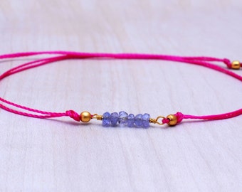 AAA Tanzanite String Bracelet: Gemstone Healing Jewelry