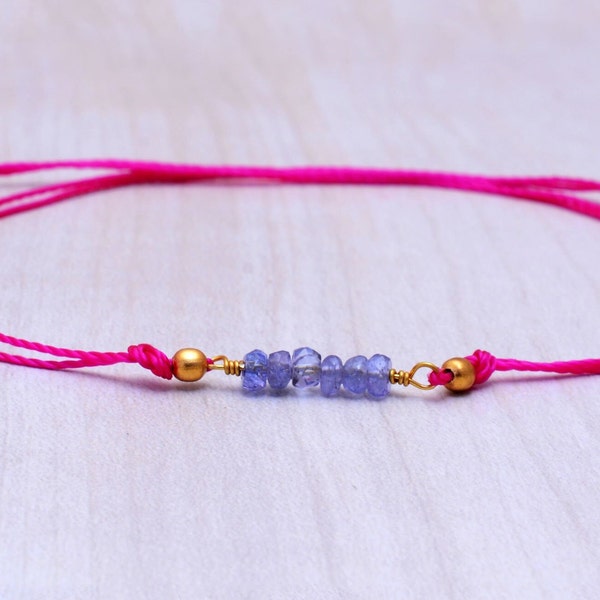 AAA Tanzanite bracelet for women Tanzanite jewelry healing bracelet String bracelet Gemstone bracelet Transformation Stillness Intuition