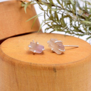 Raw Black Tourmaline Stud Earrings - Sterling silver - Healing Crystals and stones - Black Tourmaline earrings - Black Tourmaline jewelry image 6