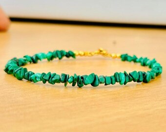Armband malachietchip: natuurlijke edelsteen kristal, chakrahealing