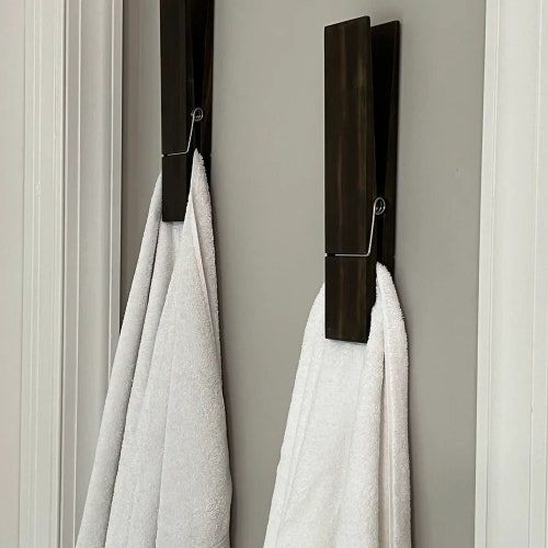 Jumbo Clothespin Bathroom Towel Holder One 12 Etsy Canada