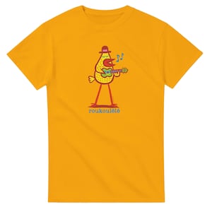 ROUKOULELE : t-shirt classique oiseau UKULELE - Classic Heavyweight Unisex Crewneck T-shirt UKULELE colors
