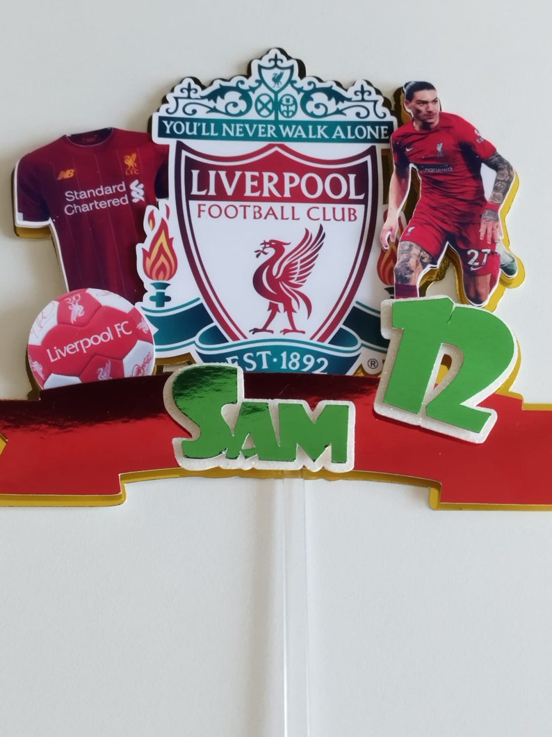 Personalised Liverpool Football Cake Topper Darwin Núñez Liverpool Team