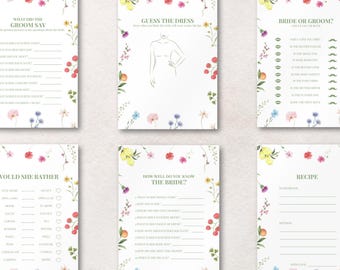 She's Fresh Off The Market Bridal Shower Games, Hens Party Games, Canva Digital Instant Download Printable, Game Bundle, Floral Border