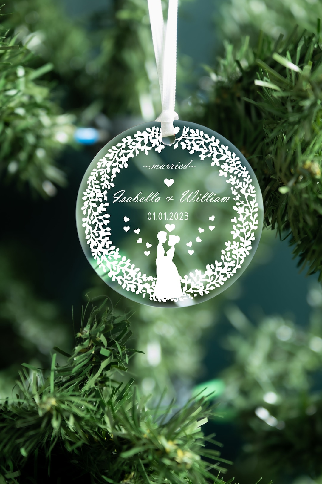 Bulk Wedding Ornament, Plexiglass Ornament, Personalized Ornament
