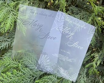 Frosted Acrylic Wedding Invitation: Elegant Personalized Invitations